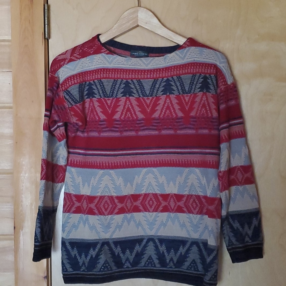 LRL Lauren Jean Co. Multi-Color top Size M
